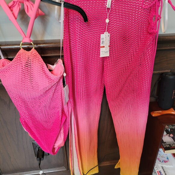 TRINA TURK MESH SWIMSUIT AND PANTS - Picture 1 of 8